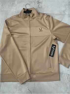 Messi Men’s Khaki Lightweight Full-Zip Jacket